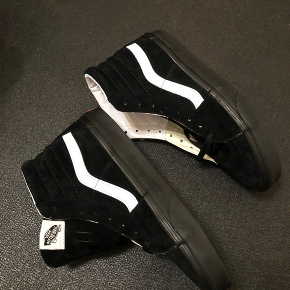 25. Vans Sk8-Hi pig suede black/black eco dry water repellent W9.5/M8 - Picture 5 of 9